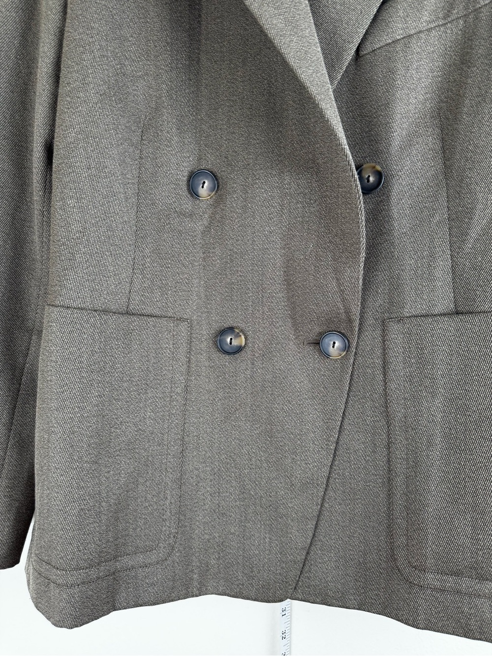 Vince Wool Blend Double Breasted Oversized Blazer Taupe Brown Size 8 - Picture 9 of 16